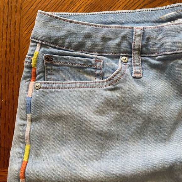 Seven7 Distressed Denim Blue Women's Shorts - Picture 5 of 8